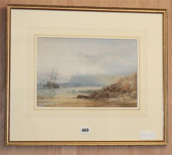 Thomas Bush Hardy, watercolour, Tynemouth, signed and dated 1876, 21 x 32cm